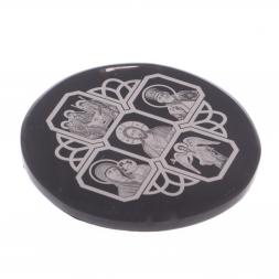 Оберег в машину &amp;quot;Иконостас&amp;quot; обсидиан черный 47 мм