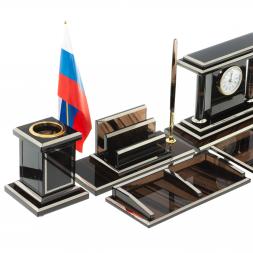 Письменный набор &amp;quot;Кабинетный&amp;quot; из чёрного обсидиана