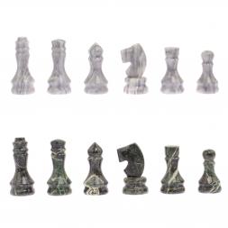 Шахматы из камня &amp;quot;Традиционные&amp;quot; доска 38х38 см мрамор, змеевик