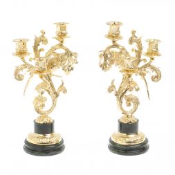 Подсвечники "Колибри" из шабровского змеевика