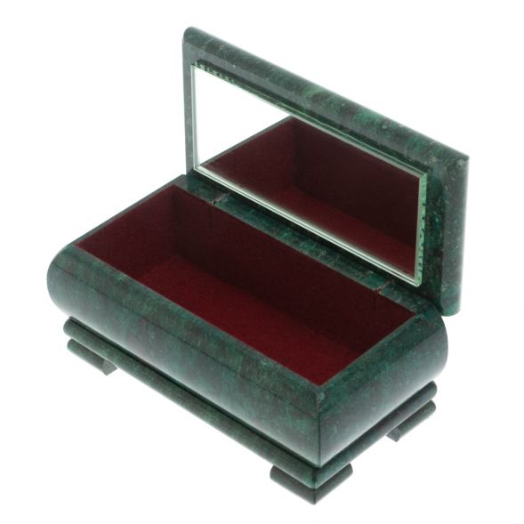 Шкатулка &amp;quot;Хозяйка медной горы. Малахит&amp;quot; из змеевика 16х8х7,5 см 128283