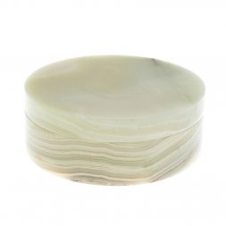 Шкатулка "Пудреница" из зелено-коричневого оникса 15х15х5,5 см (6)