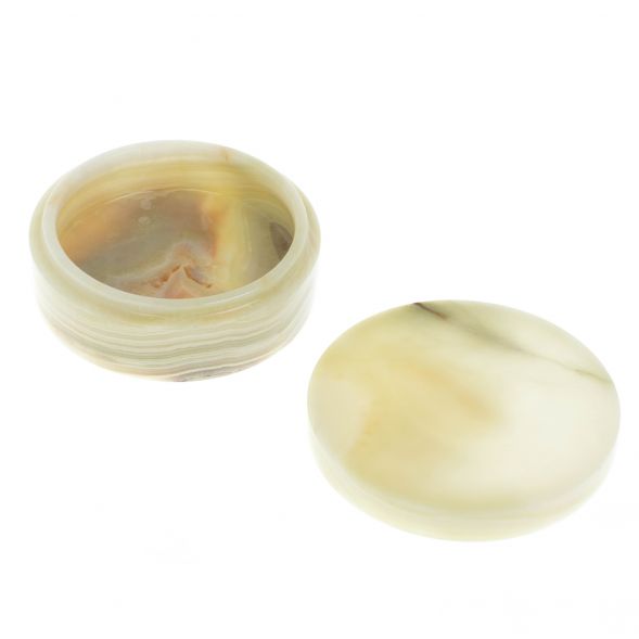 Шкатулка &amp;quot;Пудреница&amp;quot; из зелено-коричневого оникса 15х15х5,5 см (6) 129341