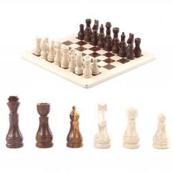 Шахматы из камня &amp;quot;Европейские&amp;quot; доска 30х30 см оникс мрамор