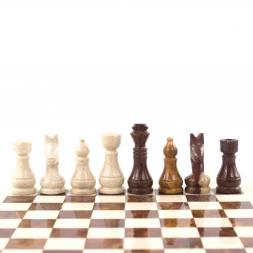 Шахматы из камня &amp;quot;Европейские&amp;quot; доска 30х30 см оникс мрамор