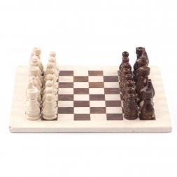 Шахматы из камня &amp;quot;Европейские&amp;quot; доска 30х30 см оникс мрамор