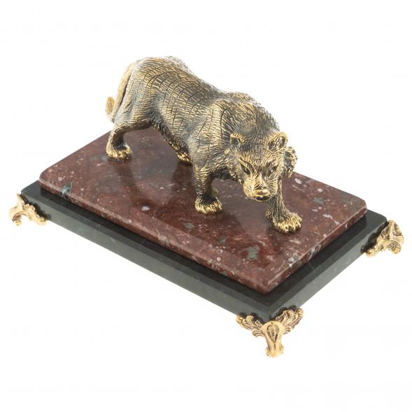 Статуэтка из бронзы &amp;quot;Амурский тигр&amp;quot; на подставке из креноида патина 122510