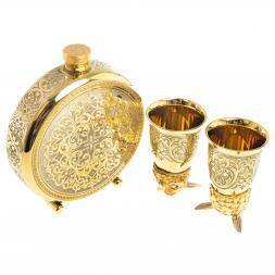 Подарочный набор "Филин" фляжка и 2 стопки перевертыша Златоуст