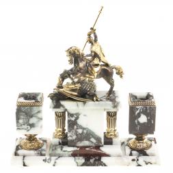 Письменный набор &amp;quot;Георгий Победоносец&amp;quot; из мрамора