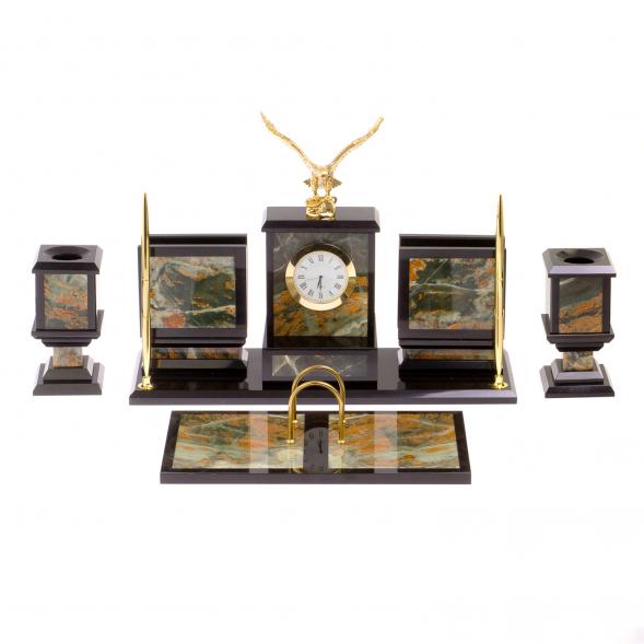 Письменный прибор &amp;quot;Орел&amp;quot; камень офиокальцит 125431