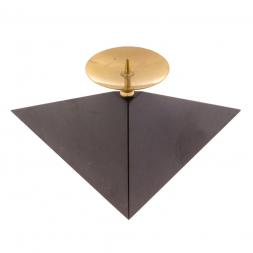 Подсвечник треугольный "Ящерица на горке" прямая из черного змеевика