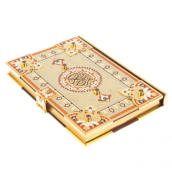 Коран с позолотой на арабском языке с четками 127576