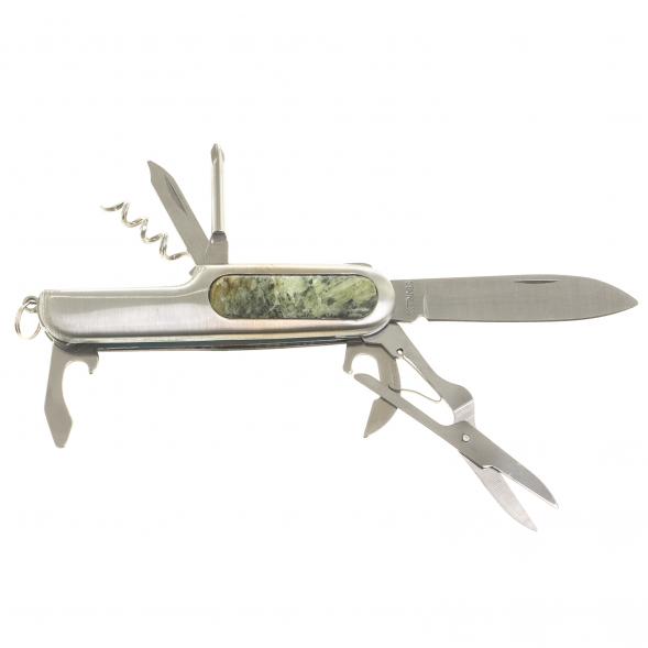 Нож мультитул складной 7 в 1 с камнем желтый апатит 123875
