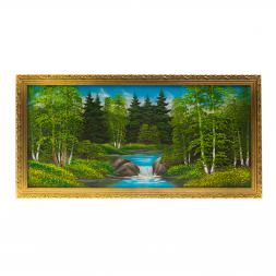 Картина &amp;quot;Летний пейзаж&amp;quot; багет 43х85 см, каменная крошка