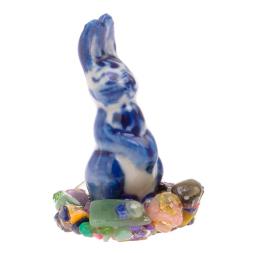 Сувенир фигурка &amp;quot;Зайчиха&amp;quot; на подставке из самоцветов