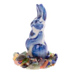 Сувенир фигурка &amp;quot;Зайчиха&amp;quot; на подставке из самоцветов