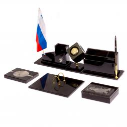 Письменный набор &amp;quot;Оптимал плюс&amp;quot; из черного обсидиана