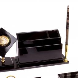 Письменный набор &amp;quot;Оптимал плюс&amp;quot; из черного обсидиана