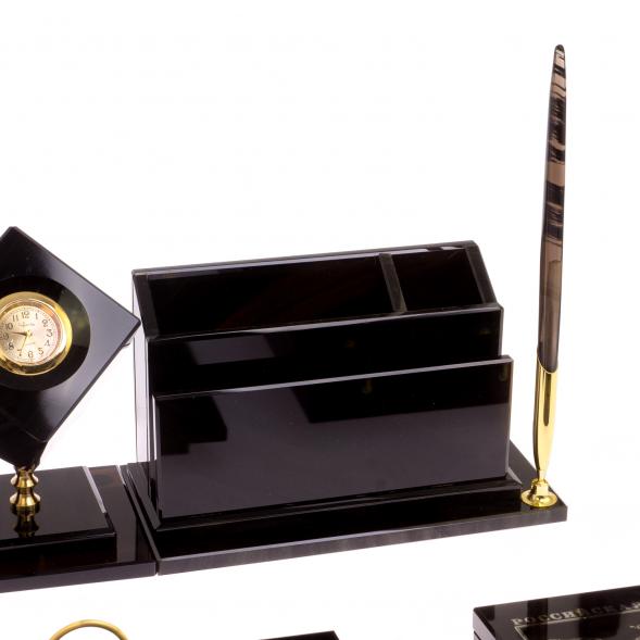 Письменный набор &amp;quot;Оптимал плюс&amp;quot; из черного обсидиана 126255