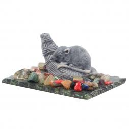 Сувенир из мрамолита &amp;quot;Крыса на венике&amp;quot;