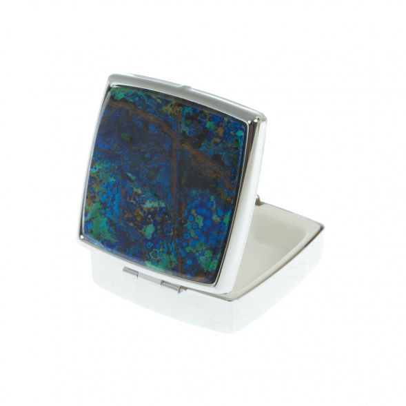 Таблетница на 2 отсека азурит цвет серебро 129106