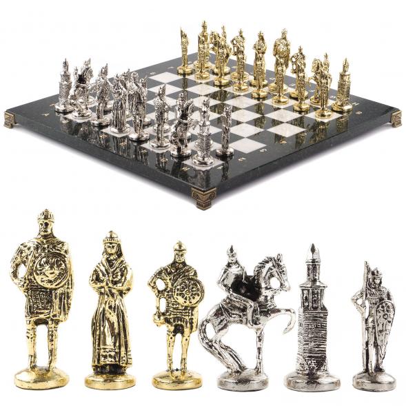 Подарочные шахматы &amp;quot;Русь&amp;quot; доска 40х40 см камень мрамор 120683