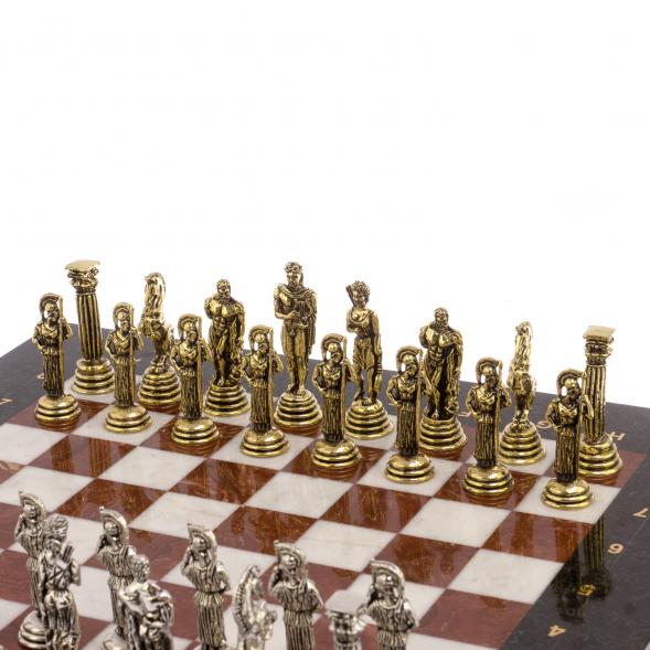 Шахматы &amp;quot;Афина&amp;quot; доска 32х32 см лемезит мрамор 126045