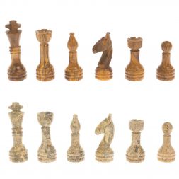 Шахматы из камня "Дебют" оникс, ракушечник доска 25х25 см