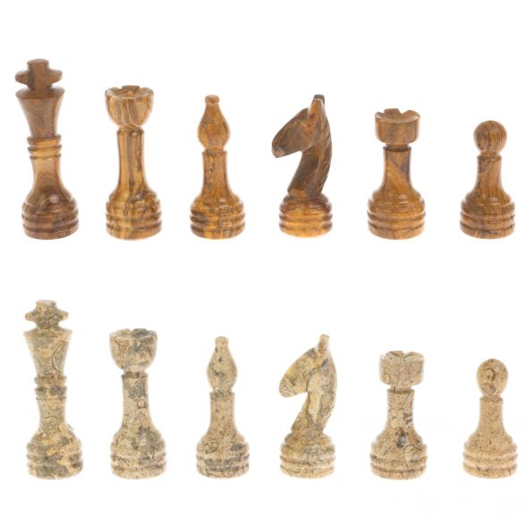 Шахматы из камня &amp;quot;Дебют&amp;quot; оникс, ракушечник доска 25х25 см 128887