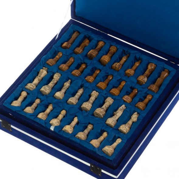 Шахматы из камня &amp;quot;Дебют&amp;quot; оникс, ракушечник доска 25х25 см 128887