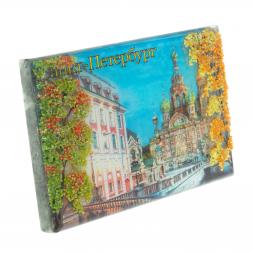 Настольное панно &amp;quot;Спас на крови&amp;quot; из змеевика 14х9х4,5 см