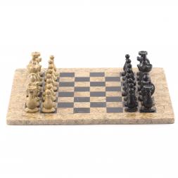 Декоративные шахматы из камня &amp;quot;Дебют&amp;quot; доска 38х38 см мрамор