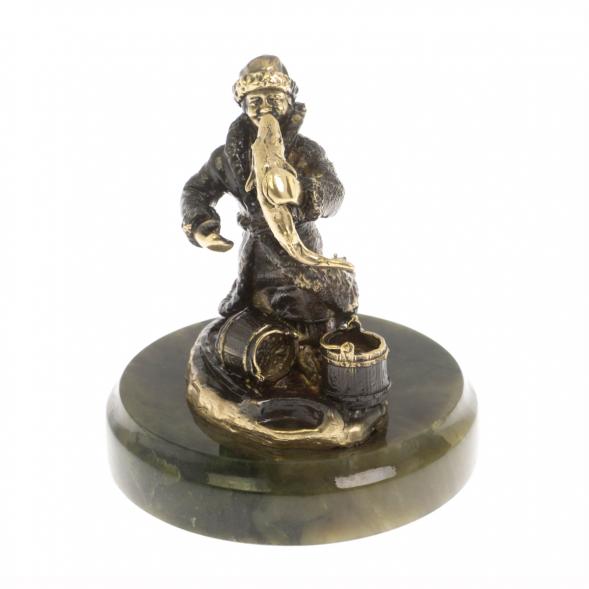 Статуэтка из бронзы &amp;quot;Емеля&amp;quot; на нефрите 129882