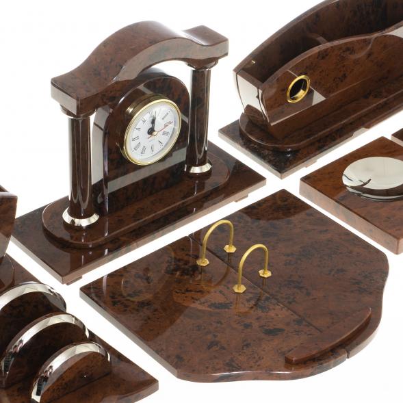 Настольный набор &amp;quot;Арка&amp;quot; камень обсидиан 122373