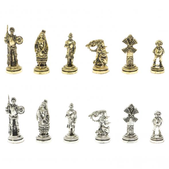 Шахматы &amp;quot;Дон Кихот&amp;quot; доска 28х28 см из камня лемезит змеевик 122685