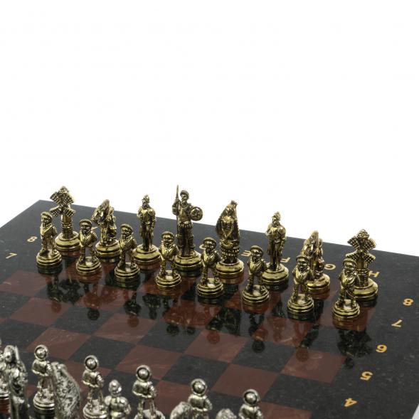 Шахматы &amp;quot;Дон Кихот&amp;quot; доска 28х28 см из камня лемезит змеевик 122685