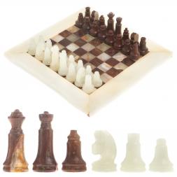 Шахматы "Сувенирные" камень оникс доска 20х20 см
