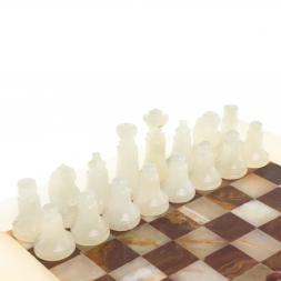 Шахматы "Сувенирные" камень оникс доска 20х20 см