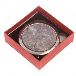 Карманное зеркальце камень лепидолит серебро