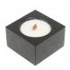 Свеча квадратная из черного змеевика 7х7х4,3 см 126867