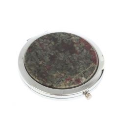 Зеркало круглое из камня эвдиалит цвет серебро