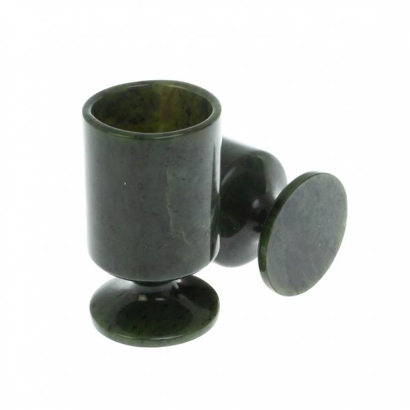 Набор рюмок 2 шт на ножке из нефрита 4х4х7 см 40 мл 128665