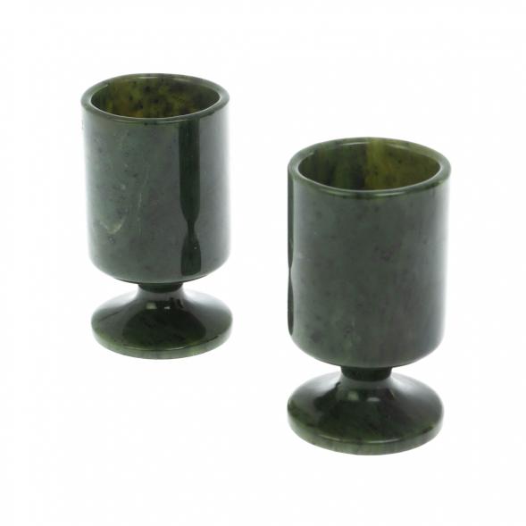 Набор рюмок 2 шт на ножке из нефрита 4х4х7 см 40 мл 128665