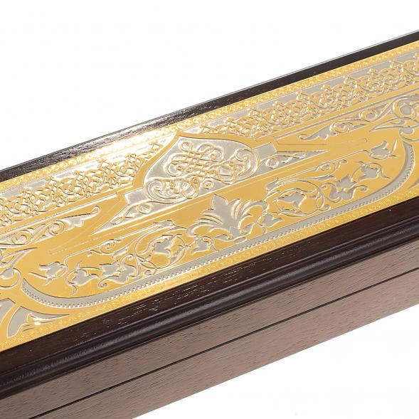 Подарочные нарды &amp;quot;Восточные&amp;quot; с эмалью камень лазурит Златоуст 123619