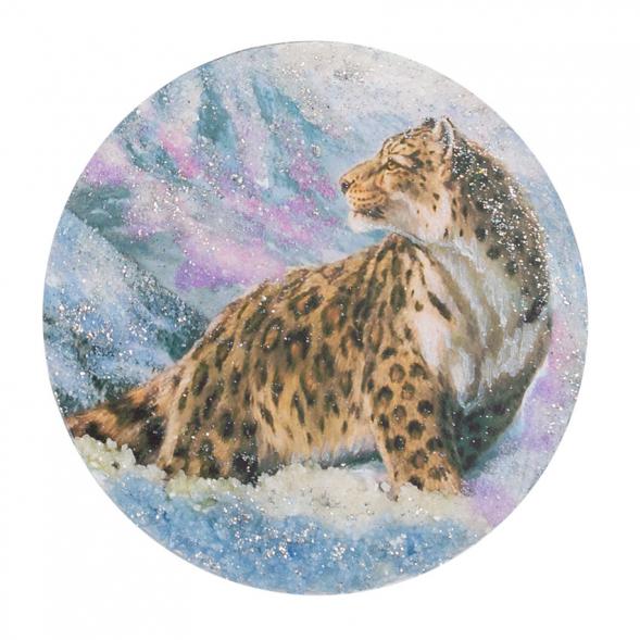 Магнит с рисунком &amp;quot;Ирбис&amp;quot; змеевик 117753