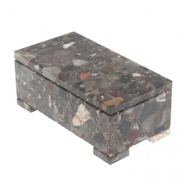Шкатулка из камня конгломерат 18х9х7,5 см 127822
