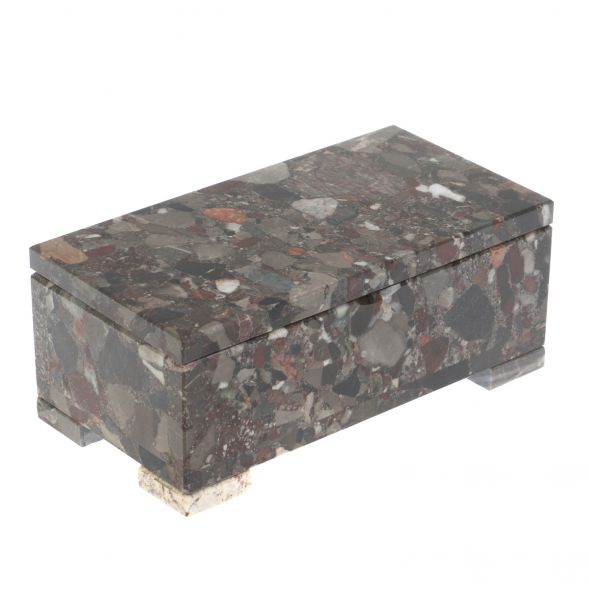 Шкатулка из камня конгломерат 18х9х7,5 см 127822