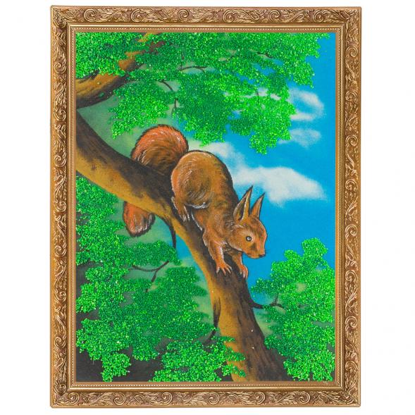 Картина &amp;quot;Белка&amp;quot; багет 36х46 см, каменная крошка 119335
