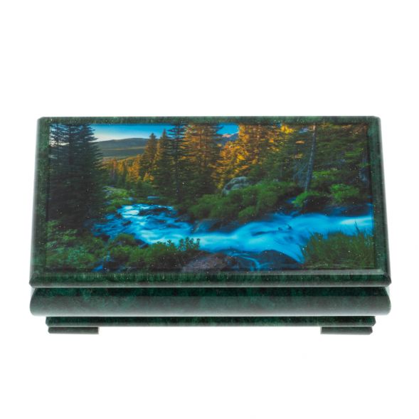 Шкатулка &amp;quot;Горная река&amp;quot; из змеевика 16х8х7,5 см 128287