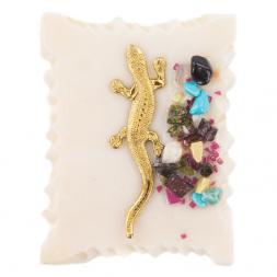 Магнит "Ящерица" белая